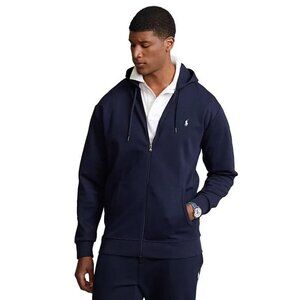 Polo Ralph Lauren Men's Big & Tall Size 4XLT Blue Double-Knit Full Zip Hoodie